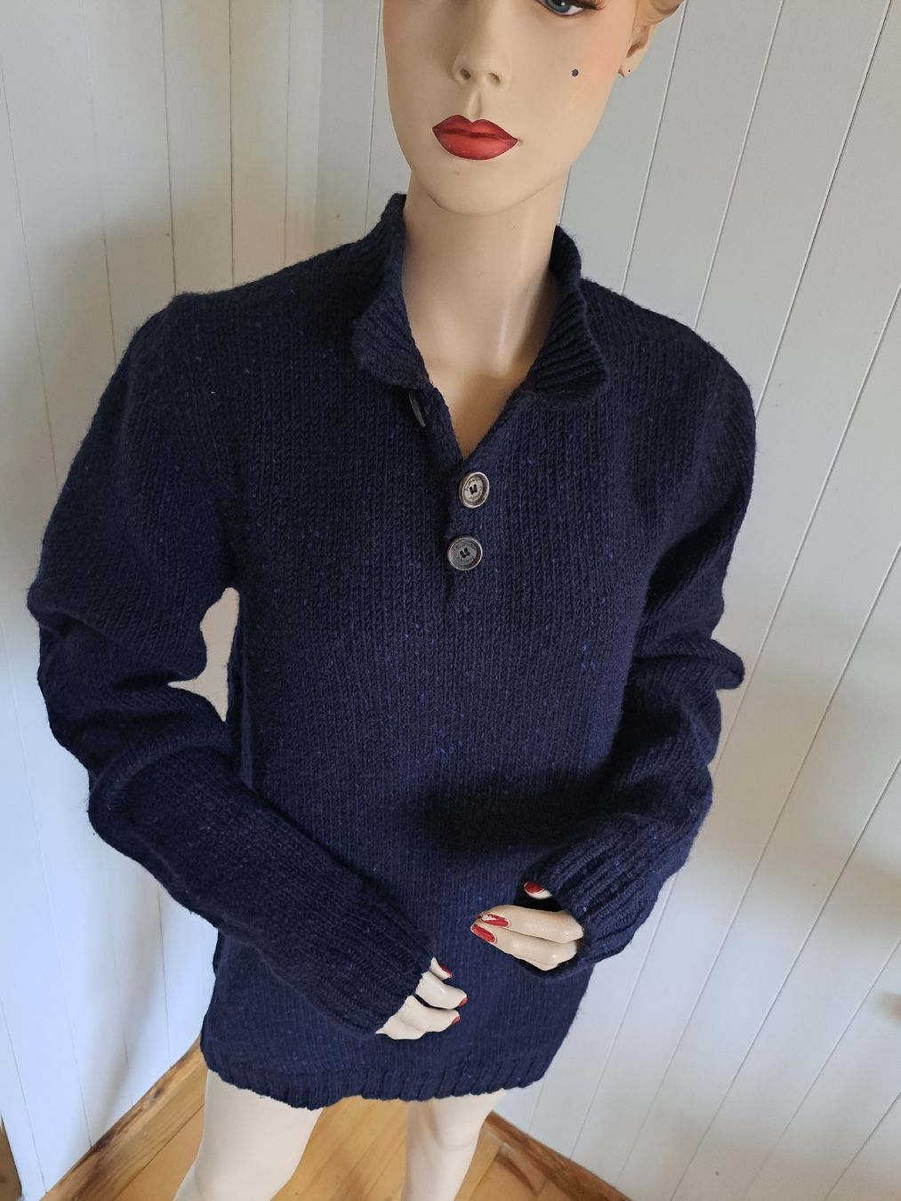 Hessnatur Maglioni & Felpe: HESSNATUR Wollpullover Henley Pullover Pulli 48 50 M L Wolle – Usato da Mollis venduto da Fauchi99 2