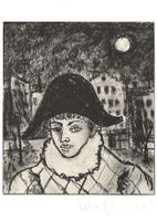 Kunstdruck Leopold Häfliger, Kohlezeichnung Arlecchino