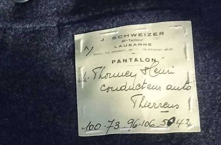 Pantalon de 1926, jamais porté, confection homme, Schweitzer