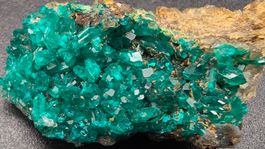 Dioptase, Tsumeb Mine, Tsumeb, Oshikoto Region, Namibia