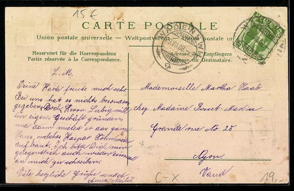 Cartoline postali: Wädenswil, Teilansicht des Ortes mit Ki – Usato da Berlin venduto da bartko-reher 1