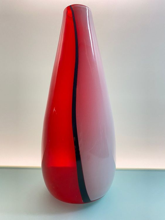 Vase rot weiss schwarz Murano Studioglas Venini? Kaufen auf Ricardo