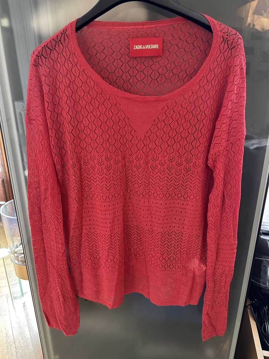 Maglioni & Felpe: Pull d’été, coton rouge  Zadig&Voltaire taille M. – Usato da Genève venduto da Tom6
