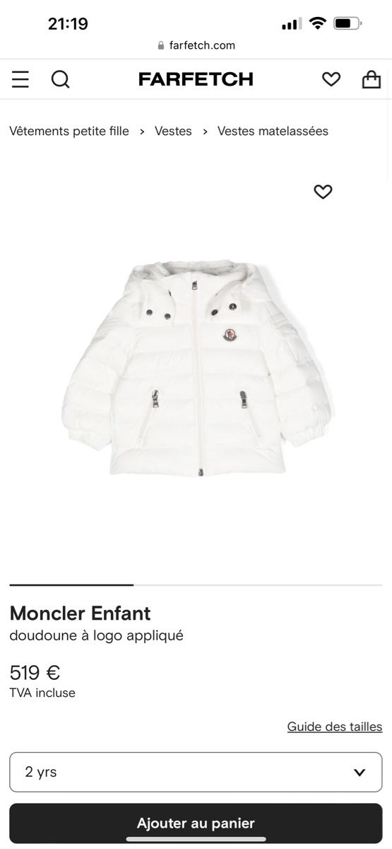 Jacken & Mäntel: Veste moncler 2 ans – Gebraucht aus Puidoux von vendange