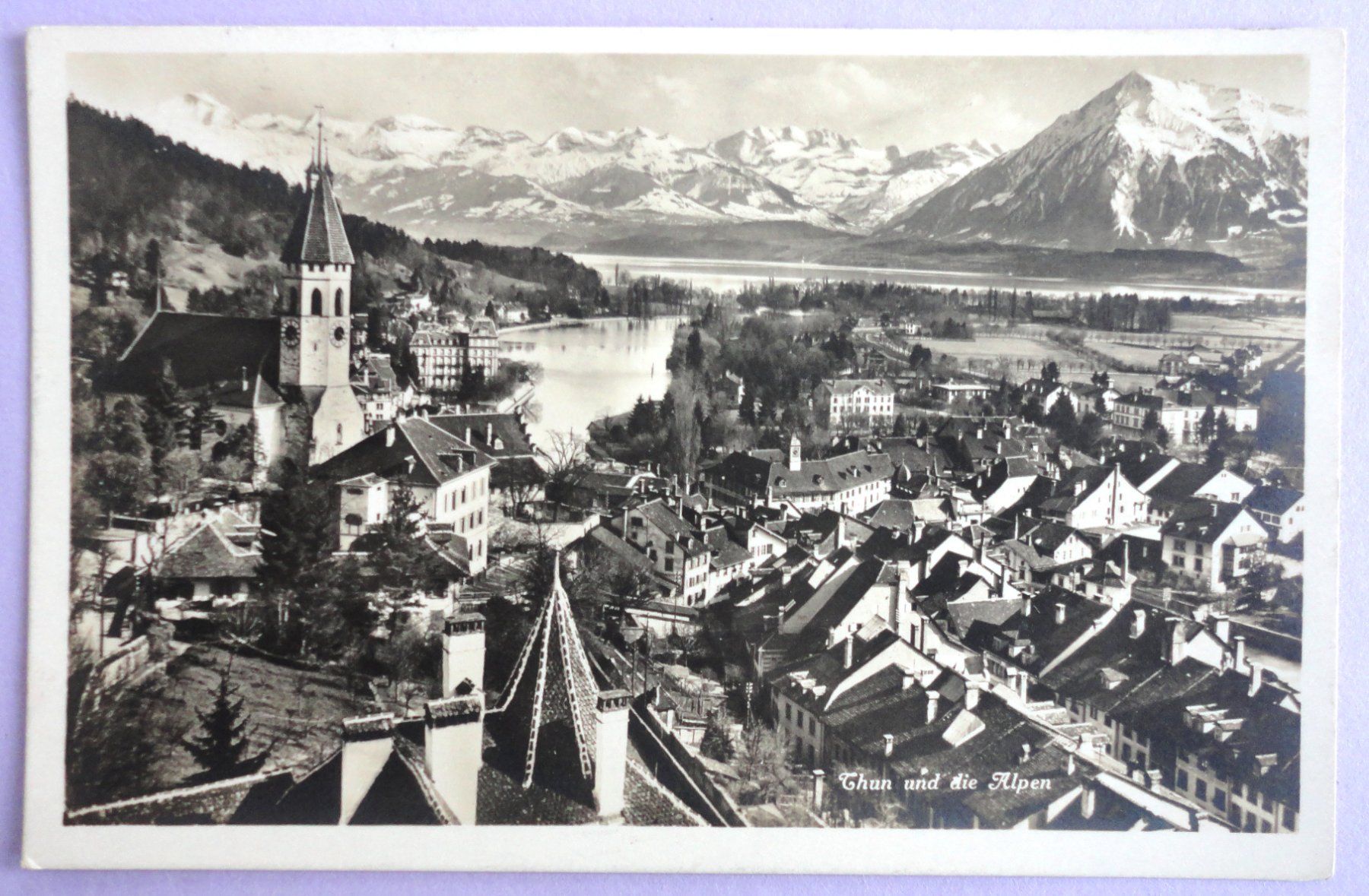 Cartoline postali: Thun und die Alpen – Usato da Fétigny venduto da Billy2miny