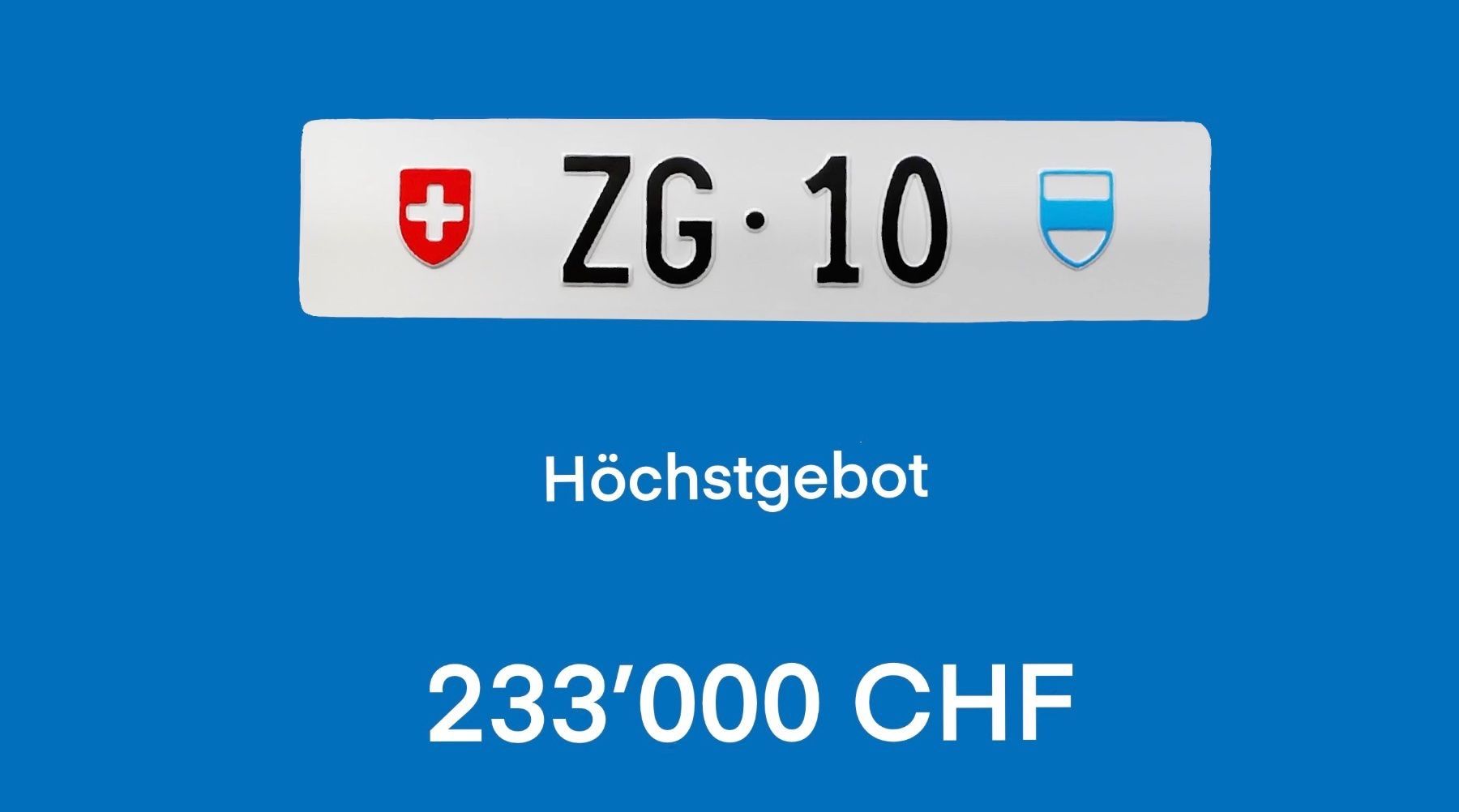 Schilder: ZG 10 - Nummerschild / License Plate – Gebraucht aus Zug von  3