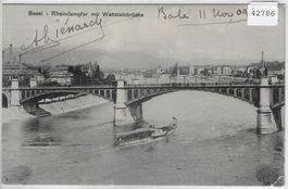 Basel - Rheindampfer mit Wettsteinbrücke