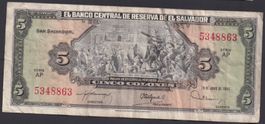El Salvador 5 Colones 1980