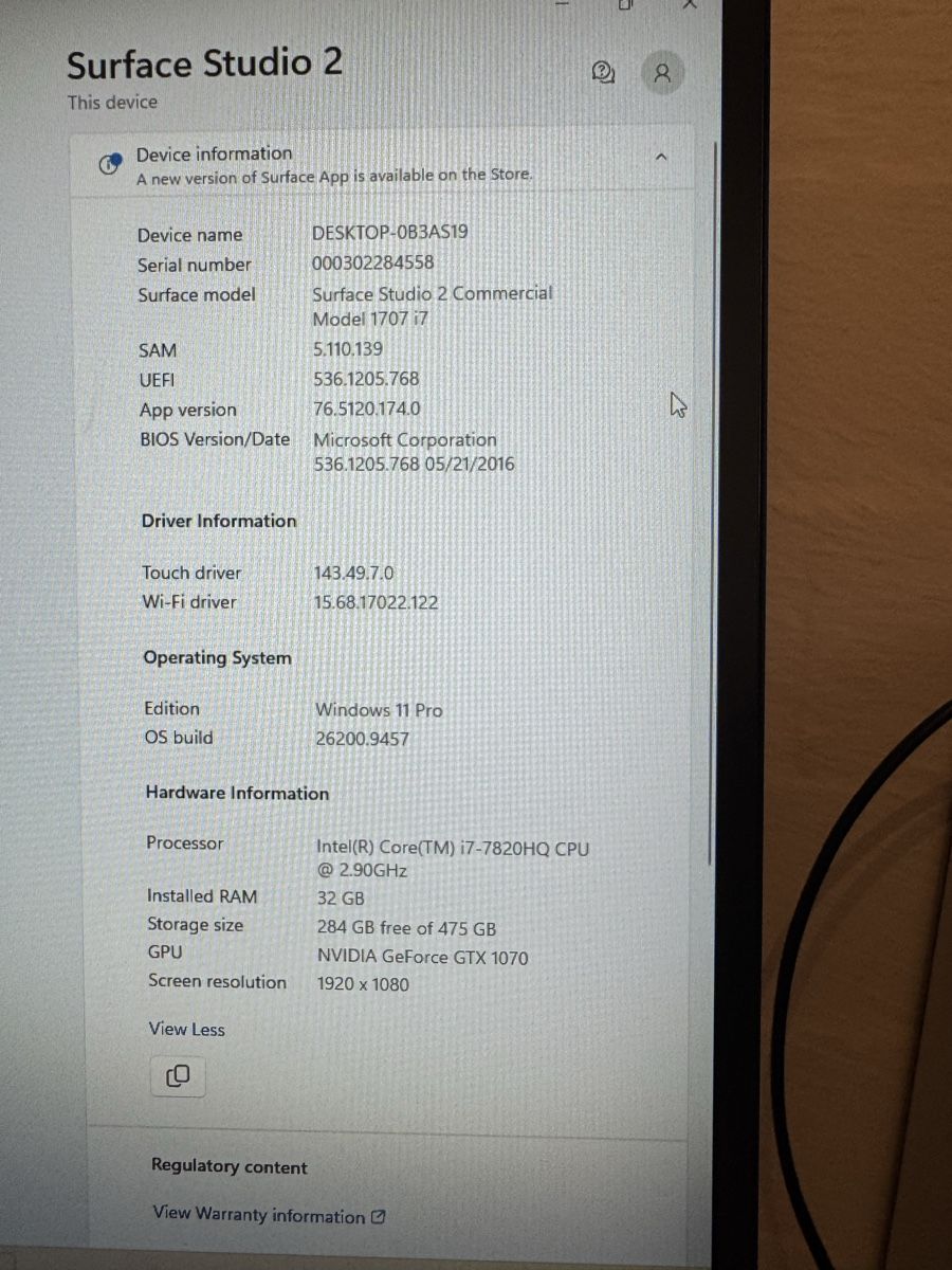 PCs: Microsoft Surface Studio 2 i7 32GB RAM Defekt – Défectueux à Cham par Svetlana30 7