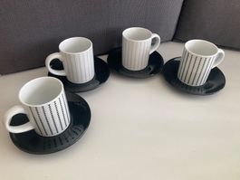 Espressotassen mit Untertellern 4x