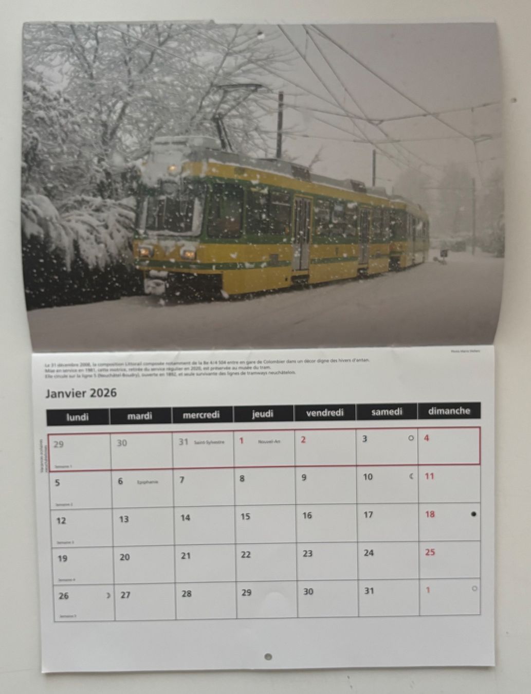 Calendari: Calendrier 2026 - Musée du tram Neuchâtel – Usato da Neuchâtel venduto da gefdeneuch 2