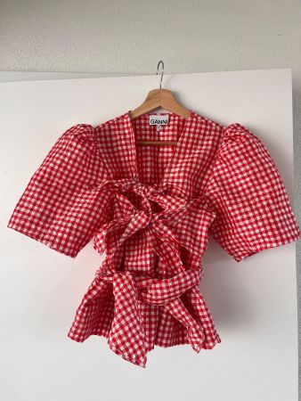 GANNI Blusenshirt Red
