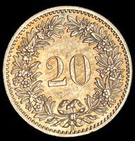 20 Rappen 1893/1898/1906 Vorz. Schweiz