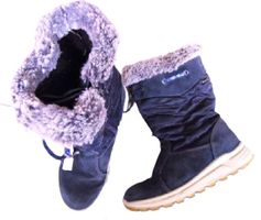mit Zipper Gr. 33 / 34 Winterstiefel blau Texmembran ISL22cm