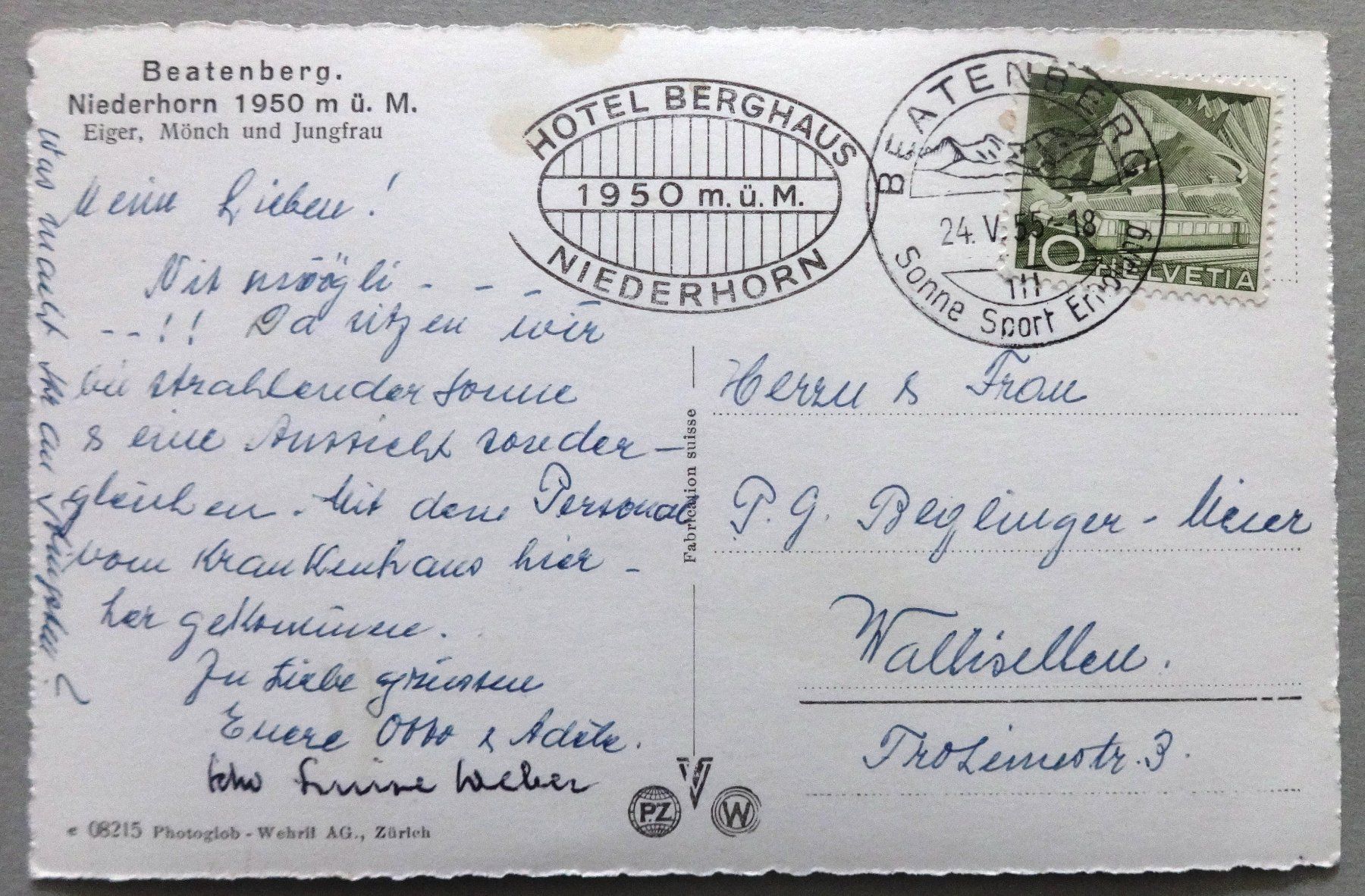 Cartoline postali: Beatenberg, Niederhorn 1950 m ü.M. – Usato da Fétigny venduto da Billy2miny 1