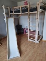 Hochbett mit Rutsche + Seilzug
