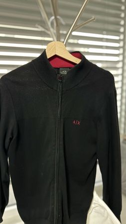 Armani Exchange Black Zip-Up Jacket, Stylish and Warm