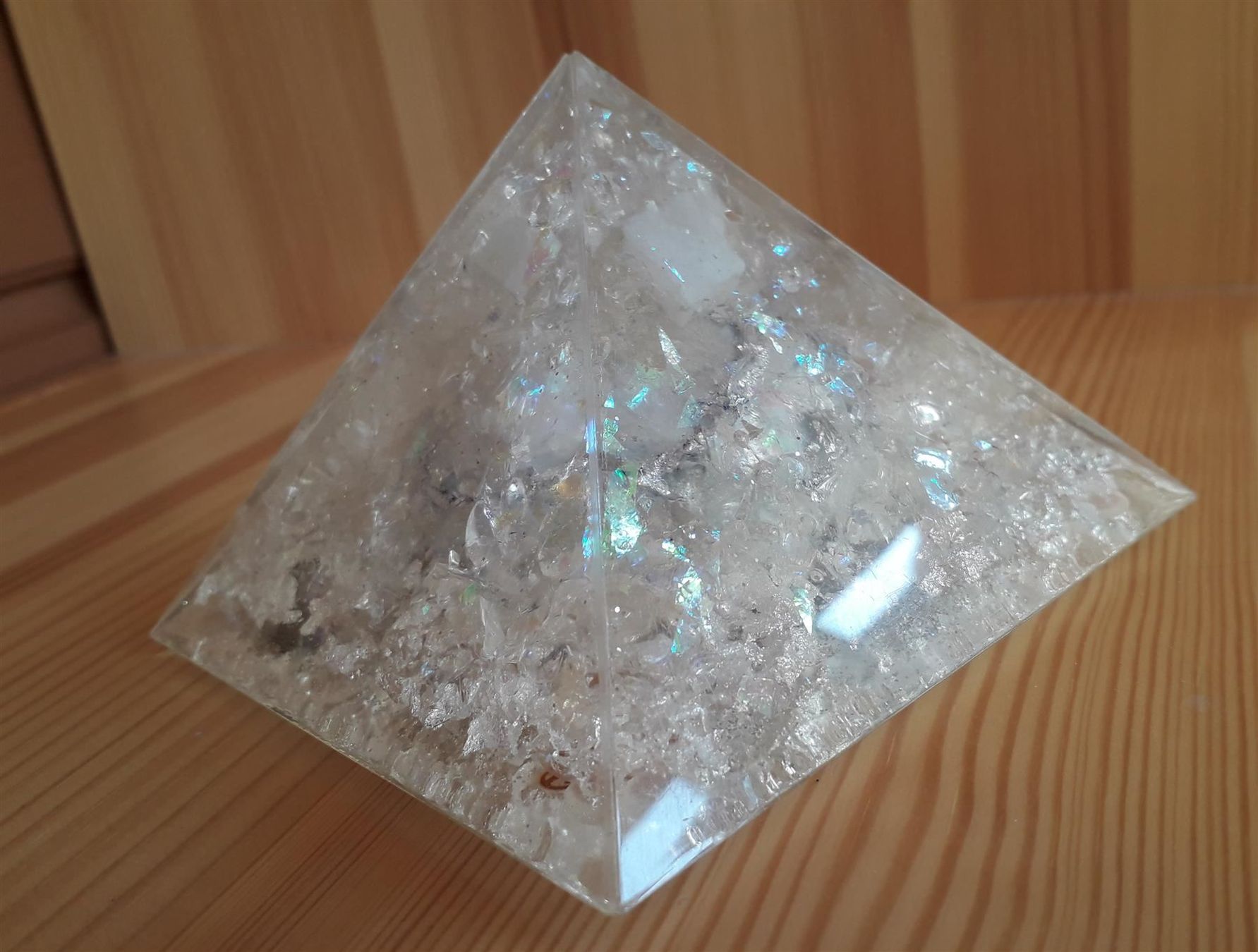 Pietre preziose: ORGONIT Pyramide Medium * MOND Mondstein – Nuovo e nell'imballaggio originale da Aeschi b. Spiez venduto da KRONLICHT 2