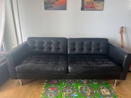 IKEA 3er Landskrona Ledersofa mit Reclamaire