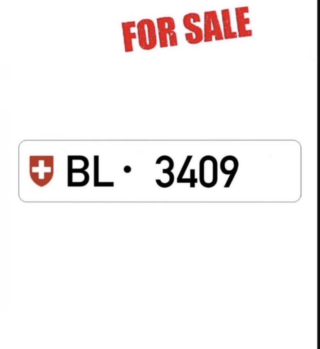 Schilder: BL 3409 Kontrollschild / Kennzeichen / Autonummer Auto (Base – Neu und originalverpackt aus Therwil von 04e_vh7c
