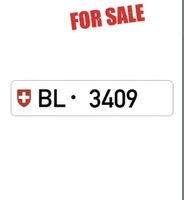 BL 3409 Kontrollschild / Kennzeichen / Autonummer Auto (Base