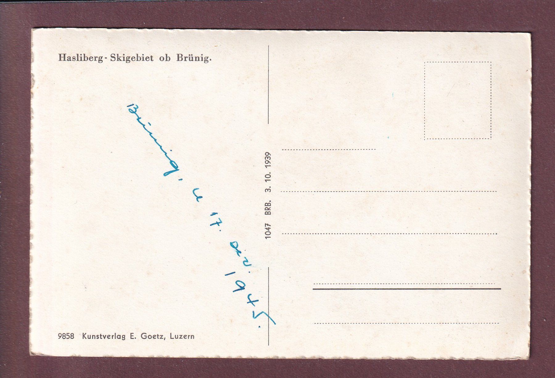 Cartoline postali: HASLIBERG - Skigebiet ob Brünig – Usato da Pully venduto da nicecards 1