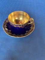 Langenthal Moccatasse mit Untertasse Kobalt/Gold