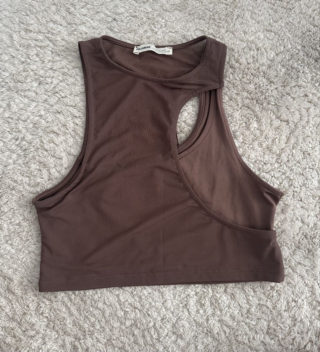 Pull&Bear Tops: Top asymétrique marron Pull&Bear - Taille S – Neu (gemäss Beschreibung) aus Neuchâtel von aliceguins