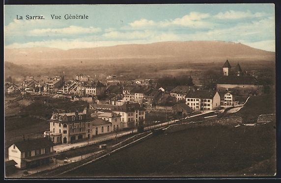 Ansichtskarten: AK La Sarraz, Vue Générale, 1924 – Gebraucht aus Berlin von bartko-reher