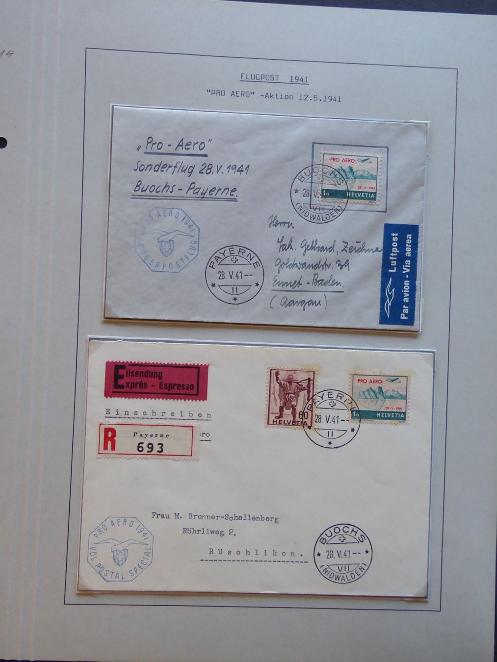 Tutti i francobolli: Tolle Flugpostsammlung gest. + auf Brief – Usato da Horw venduto da pilatusmail 3
