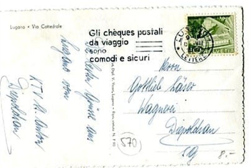 Ansichtskarten: Lugano, Via Cattedrale – Gebraucht aus Ottikon b.Kemptth. von Neptun1974 1