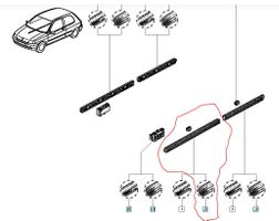 Renault Türleiste / Türzierstab 77 00 817 773  Renault Clio1