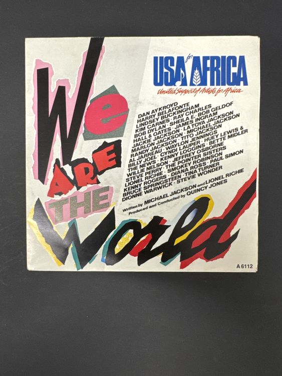 "We Are The World" Anniversary USA For Africa Long Sleeve T-Shirt - White Cotton Tee
