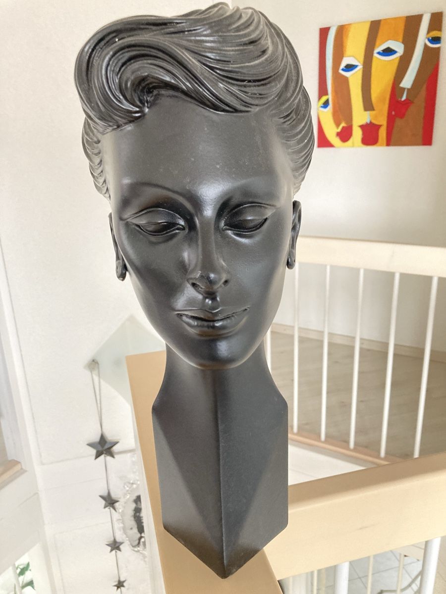 Statuette: Frauenkopf schwarz 47 cm – Usato da Zuchwil venduto da Mauz2 2