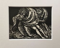 Ernst Barlach Original Holzschnitt "Blocksberggelichter"