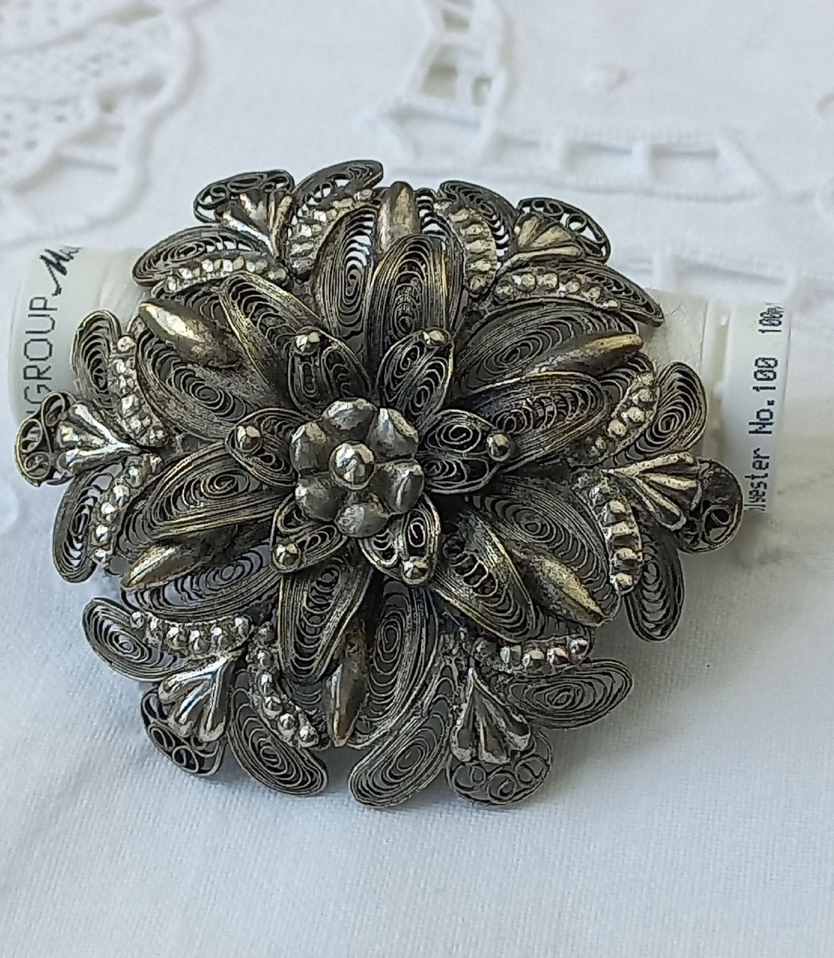 Spille & Fermagli: Antike Filigrane Silber Broche,Schweizer Trachten Schmuck. – Usato da Buchs AG venduto da Dzirul 4