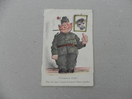 CH Humor Motiv Karte Miltär Rueblikarte Bären Katzen 1940