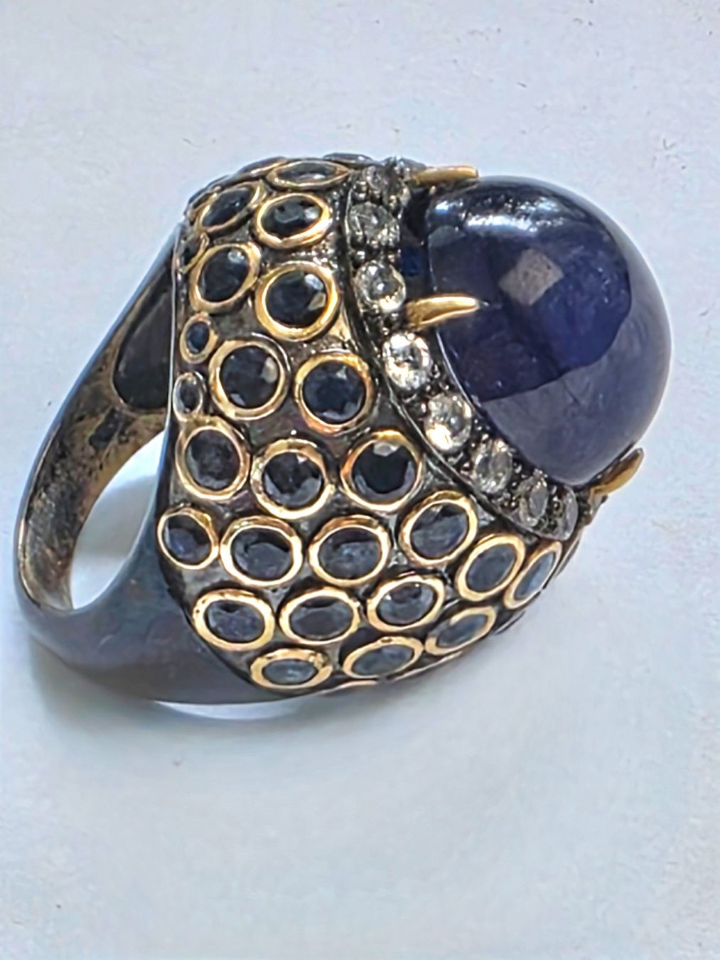 Anelli: Ring mit Saphir und Topas weiss Grösse 60 neu – Nuovo (secondo la descrizione) da Zürich venduto da adriben 6