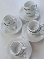 4 Merkur Kaffeetasse mit Untertellern + 4 Espresso Bavaria