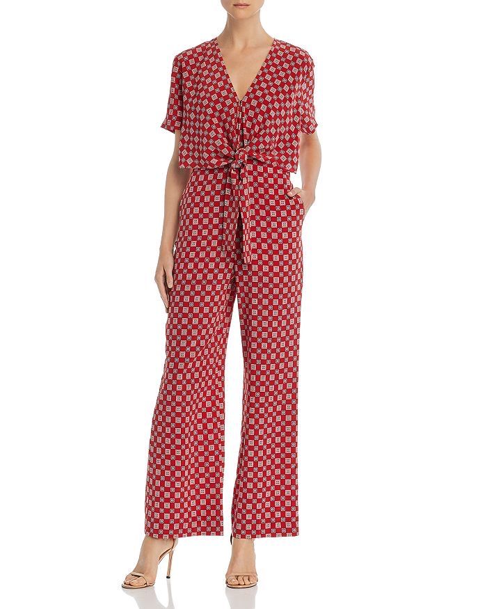 Sandro Tute: SANDRO Casey tie front printed crepe de chine jumpsuit – Usato da Münchenstein venduto da B771 2
