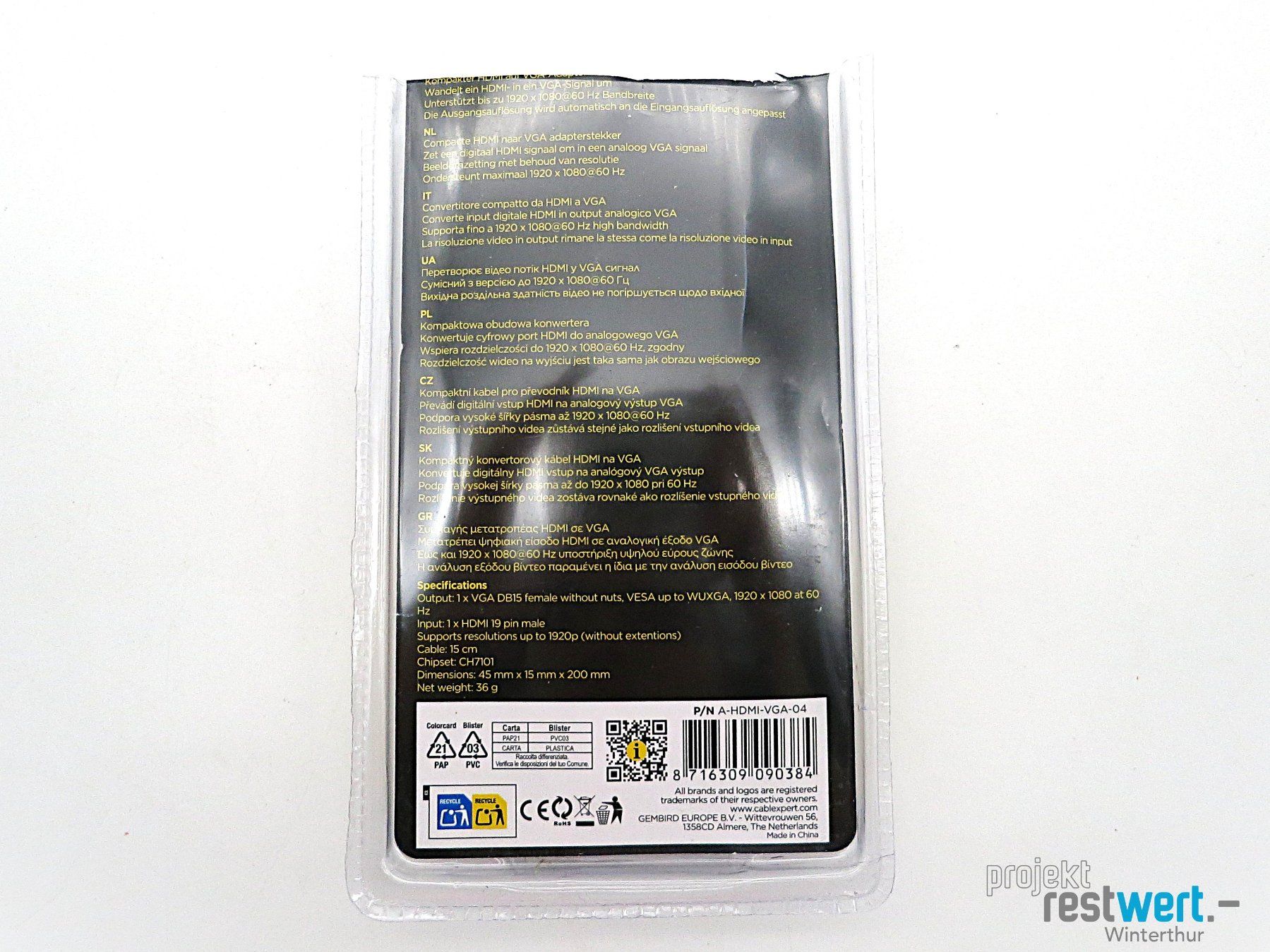 Adattatori: GEMBIRD HDMI auf VGA adapter Kabel – Nuovo (secondo la descrizione) da Winterthur venduto da Restwert_Winterthur 2