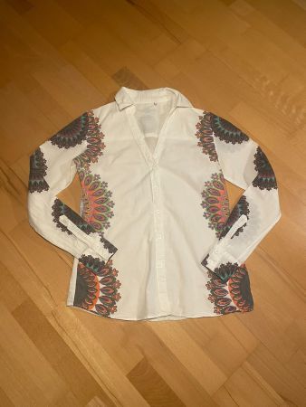 Weisse Desigual Bluse, Grösse M, Paisley Kreise