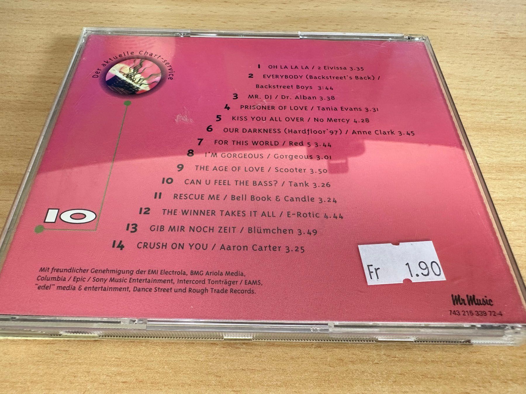CD: Various – Chart Hits Vol. 10 1997 – Usato da Rikon im Tösstal venduto da Alpenmutz 1