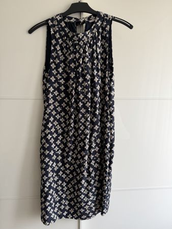 Kleid Hemisphere dunkelblau Grösse S gemustert Seide neu