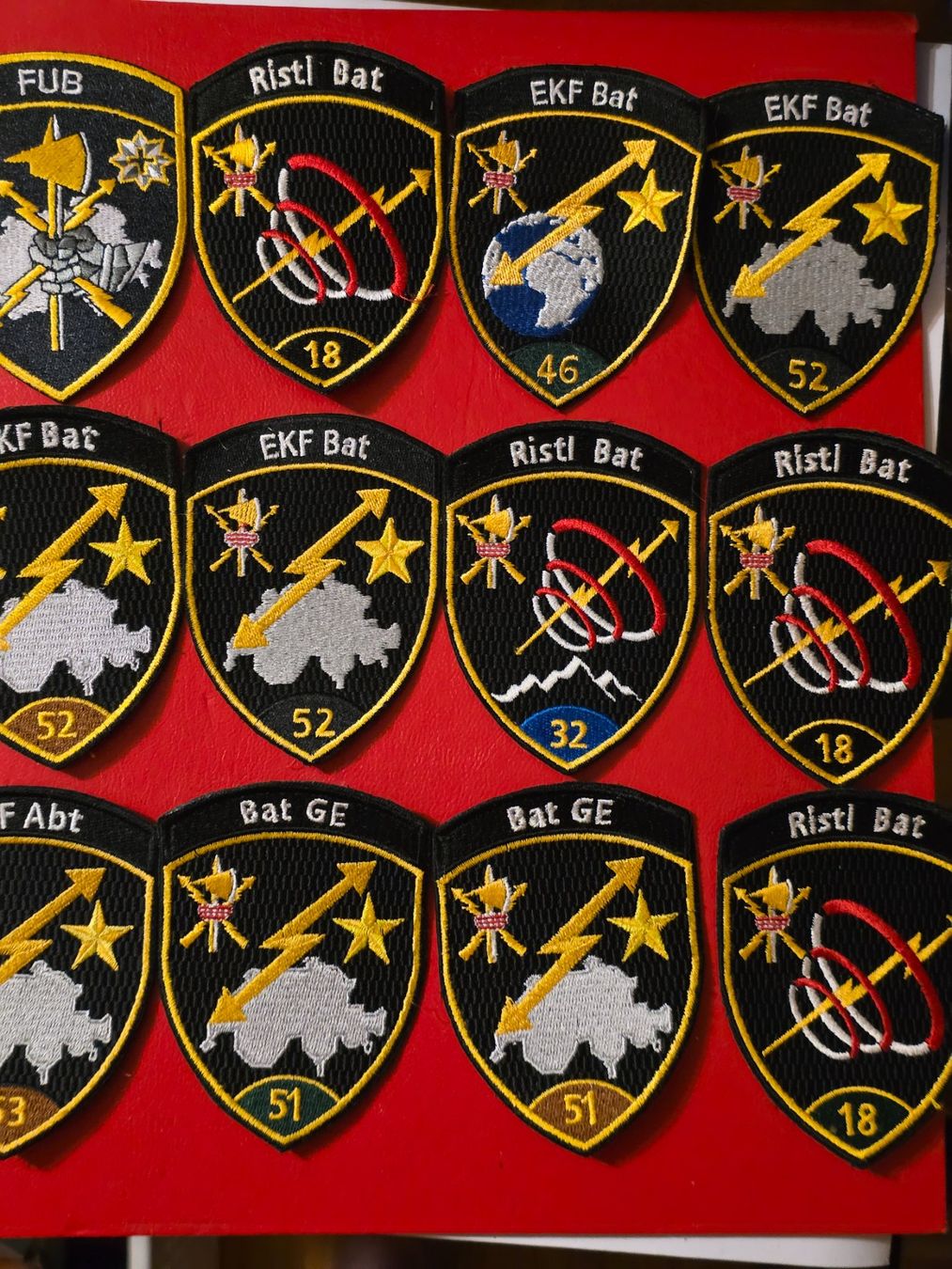Schweizer Armee Placchette & Badge: 12 Abzeichen FU Divers Abteilungen Badges – Usato da Nyon venduto da freetoys08
