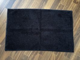 Badteppich aus Chenille-Stoff schwarz 50x80