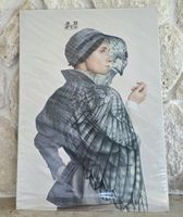 Bild Kunst Vogel Frau mit Kopfbedeckung neu 