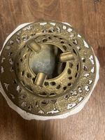 Antiker Orient Messing Aschenbecher, Durchmesser 15 cm (Q)