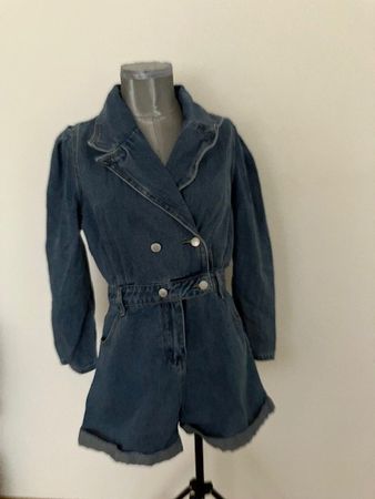 Combi-short en jean bleu, taille 38