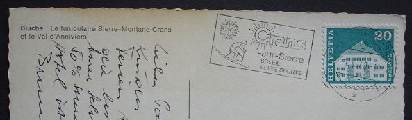 Cartoline postali: BLUCHE Funiculaire Sierre-Montana-Crans – Usato da Jona venduto da philajona 1